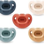 NUK Comfy Orthodontic Pacifiers, 0-6 Months, Timeless Collection, 5 Count (Pack of 1)